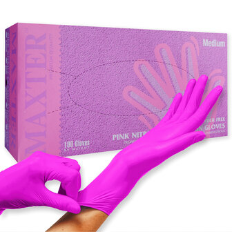 Matrix pink nitrile handschoenen 